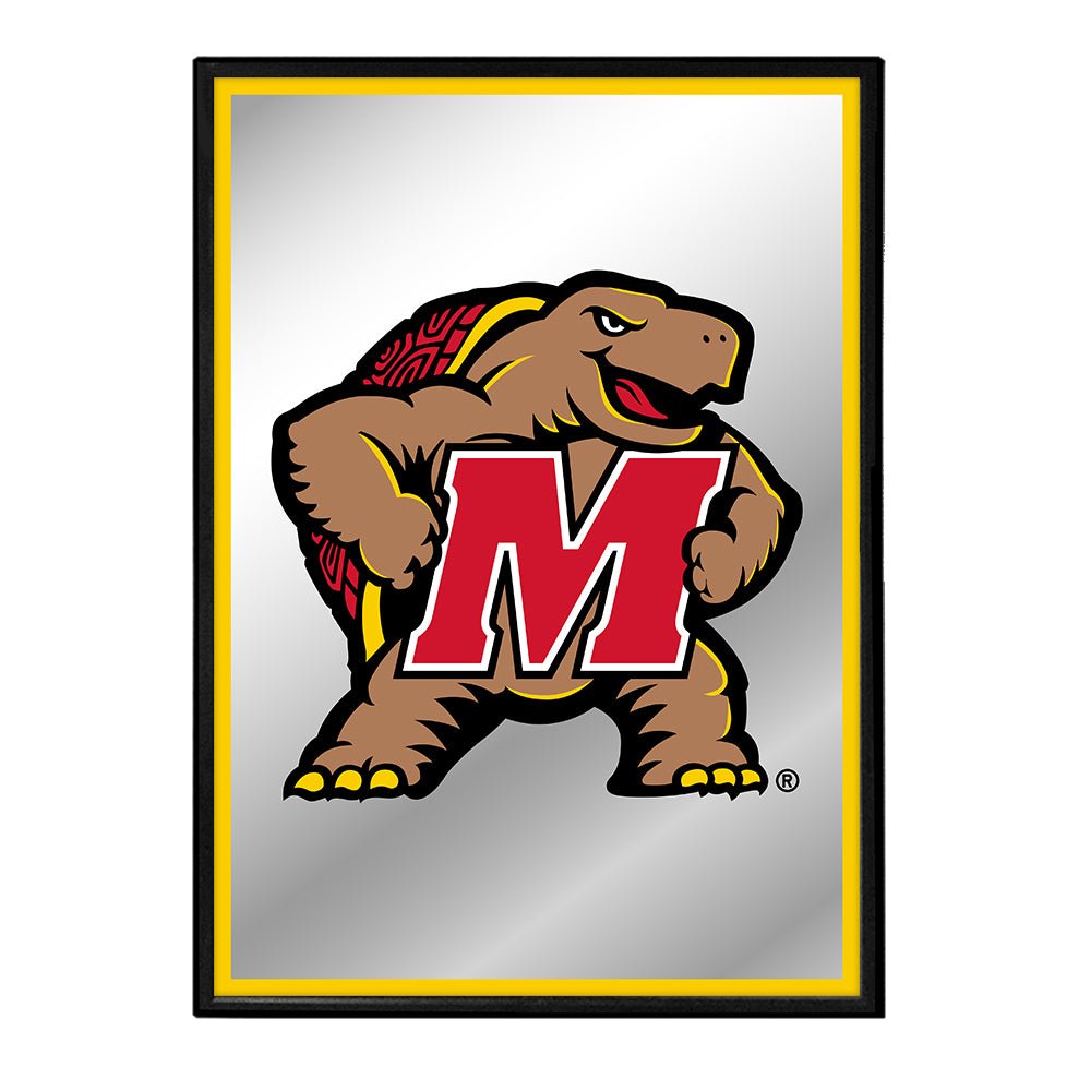 Maryland Terrapins: Mascot - Framed Mirrored Wall Sign - The Fan-Brand