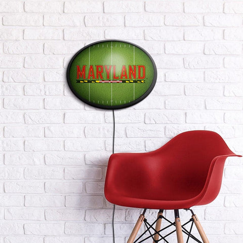 Maryland Terrapins: On the 50 - Oval Slimline Lighted Wall Sign - The Fan-Brand
