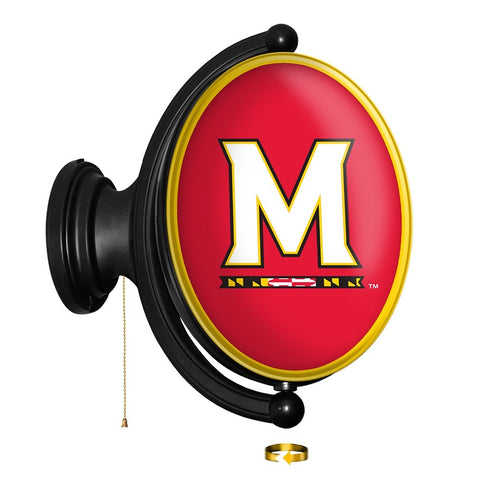 Maryland Terrapins: Original Oval Rotating Lighted Wall Sign - The Fan-Brand