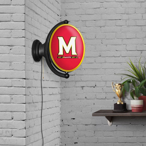 Maryland Terrapins: Original Oval Rotating Lighted Wall Sign - The Fan-Brand