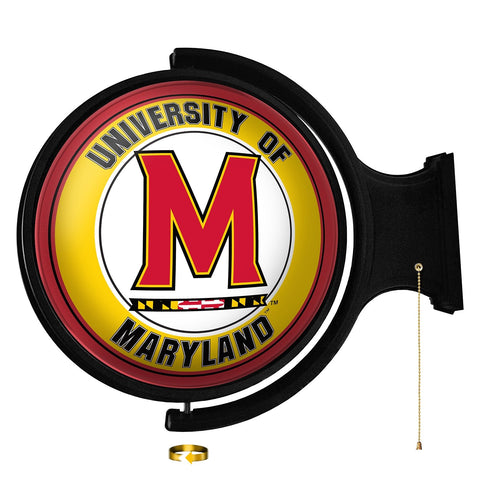Maryland Terrapins: Original Round Rotating Lighted Wall Sign - The Fan-Brand