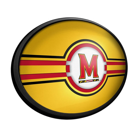 Maryland Terrapins: Oval Slimline Lighted Wall Sign - The Fan-Brand