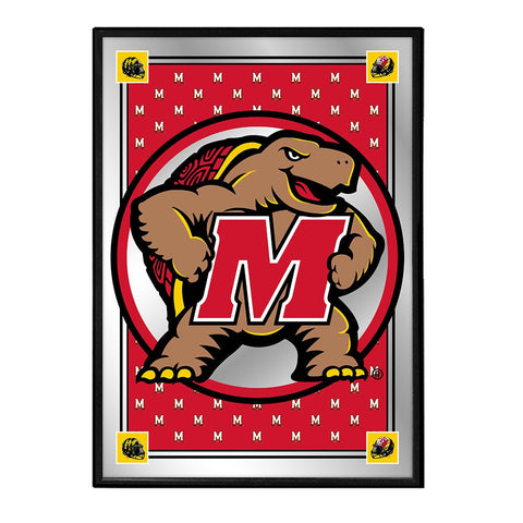 Maryland Terrapins: Team Spirit, Mascot - Framed Mirrored Wall Sign - The Fan-Brand