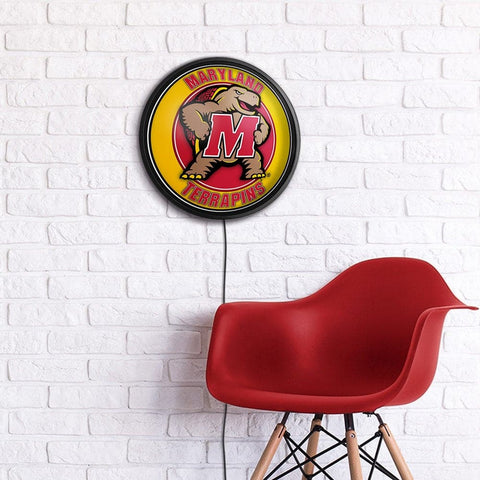 Maryland Terripans: Mascot - Round Slimline Lighted Wall Sign - The Fan-Brand