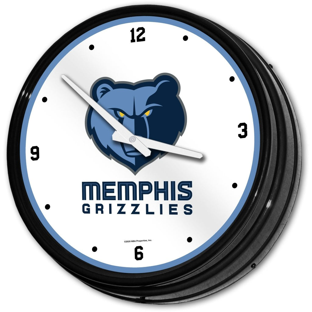 Memphis Grizzlies: Retro Lighted Wall Clock - The Fan-Brand