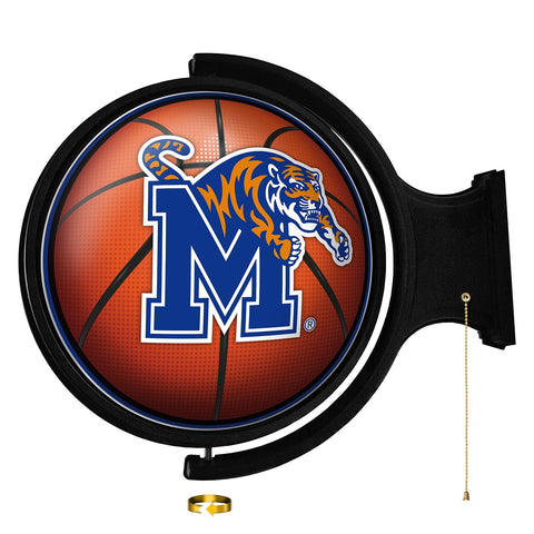 Memphis Tigers: Basketball - Original Round Rotating Lighted Wall Sign - The Fan-Brand