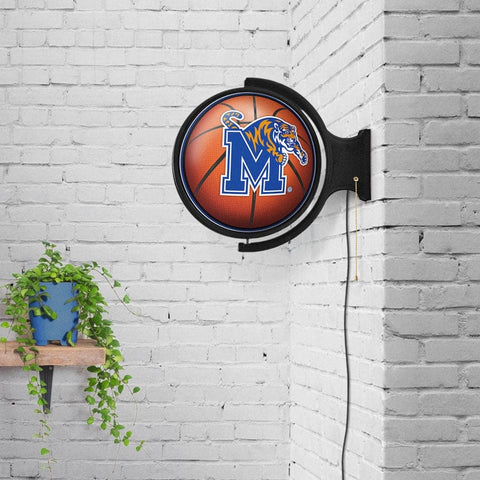 Memphis Tigers: Basketball - Original Round Rotating Lighted Wall Sign - The Fan-Brand