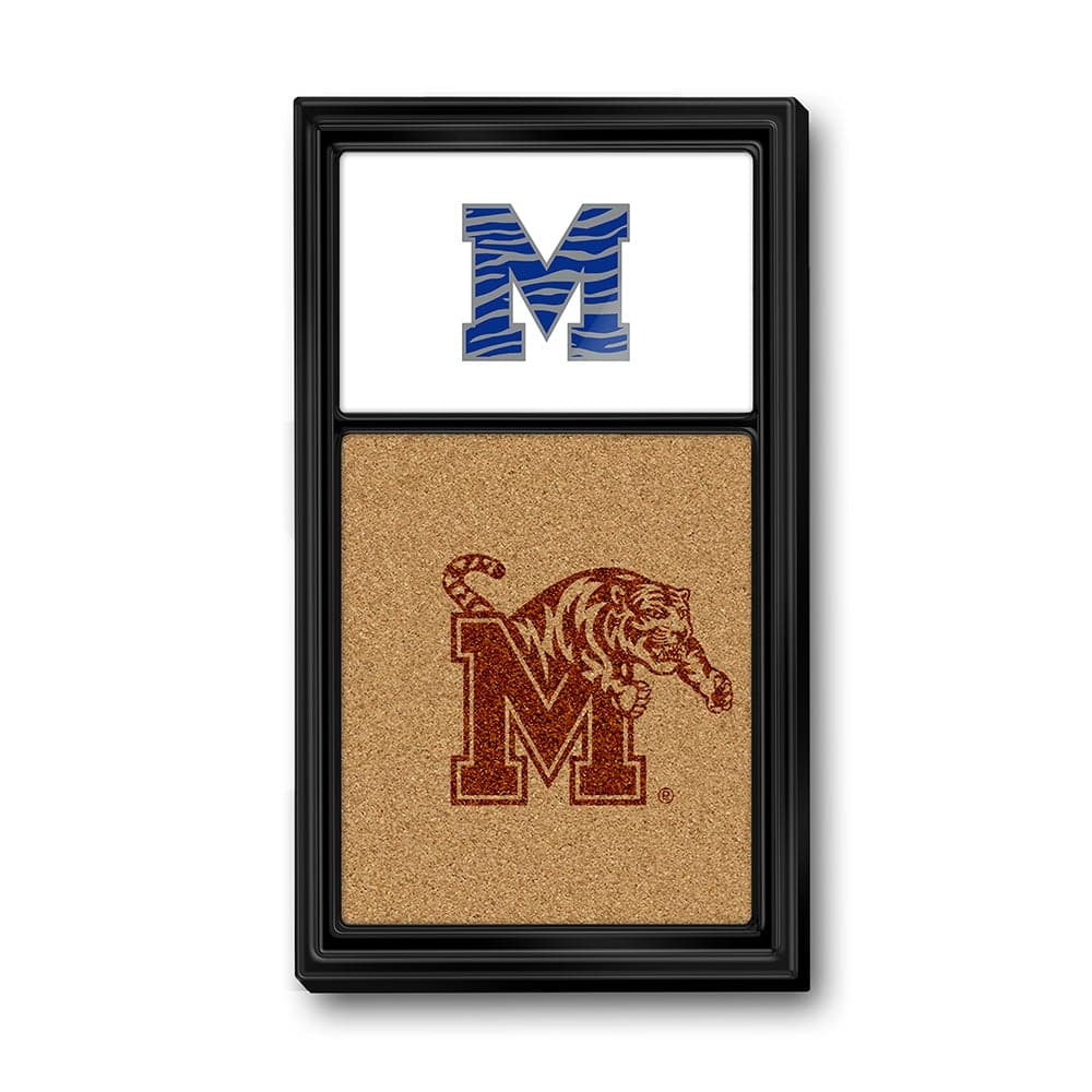 Memphis Tigers: Dual Logo, Striped M - Cork Note Board - The Fan-Brand