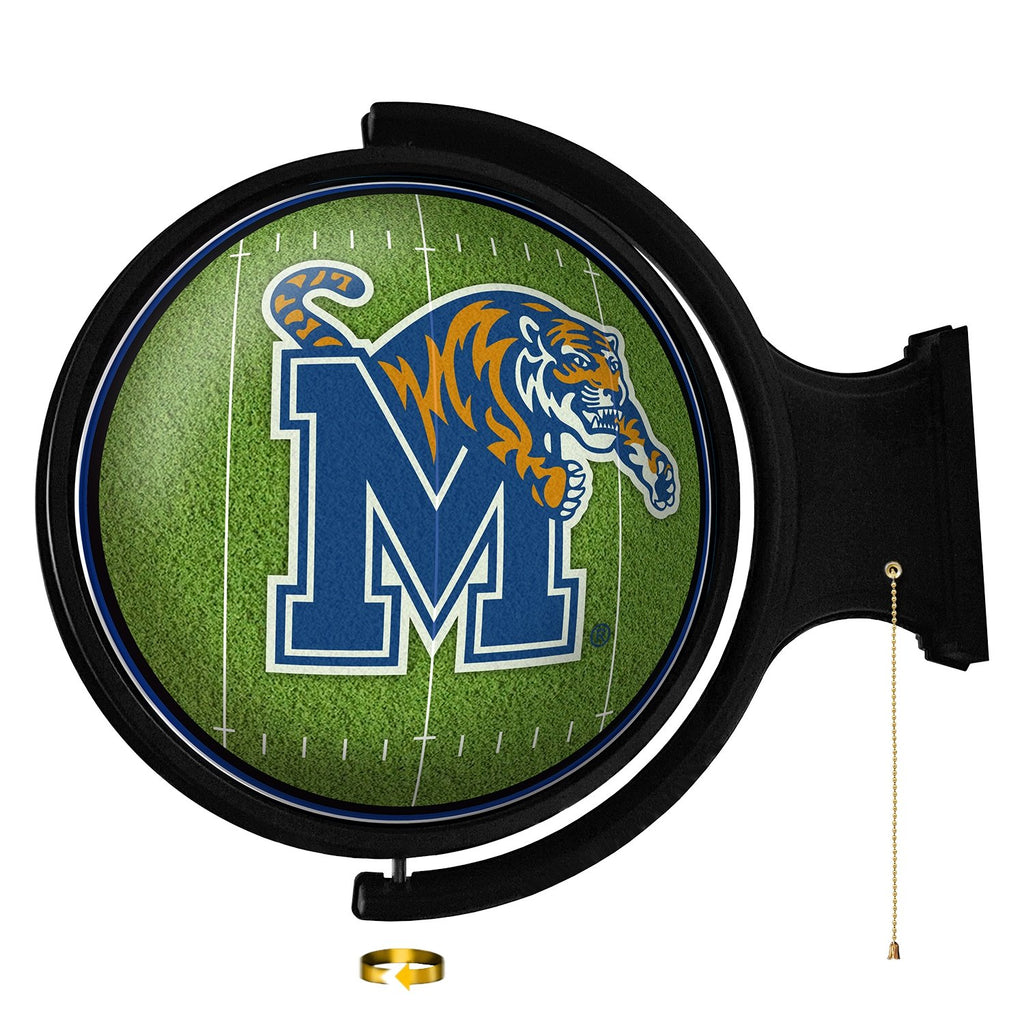 Memphis Tigers: On the 50 - Original Round Rotating Lighted Wall Sign - The Fan-Brand