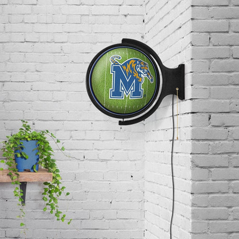 Memphis Tigers: On the 50 - Original Round Rotating Lighted Wall Sign - The Fan-Brand