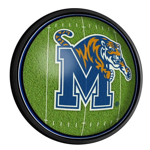 Memphis Tigers: On the 50 - Round Slimline Lighted Wall Sign - The Fan-Brand