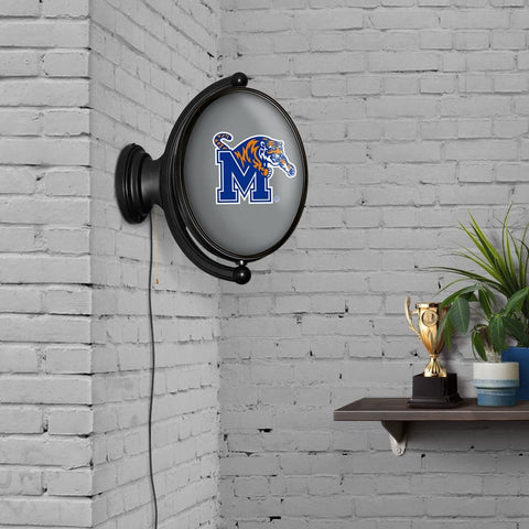 Memphis Tigers: Original Oval Rotating Lighted Wall Sign - The Fan-Brand