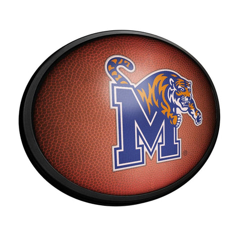 Memphis Tigers: Pigskin - Oval Slimline Lighted Wall Sign - The Fan-Brand
