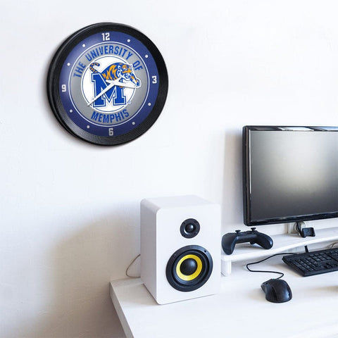 Memphis Tigers: Ribbed Frame Wall Clock - The Fan-Brand