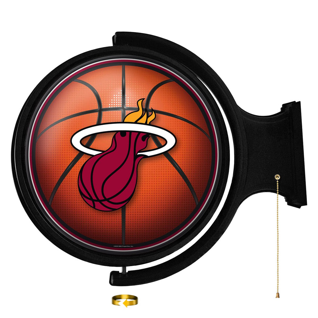 Miami Heat: Basketball - Original Round Rotating Lighted Wall Sign - The Fan-Brand