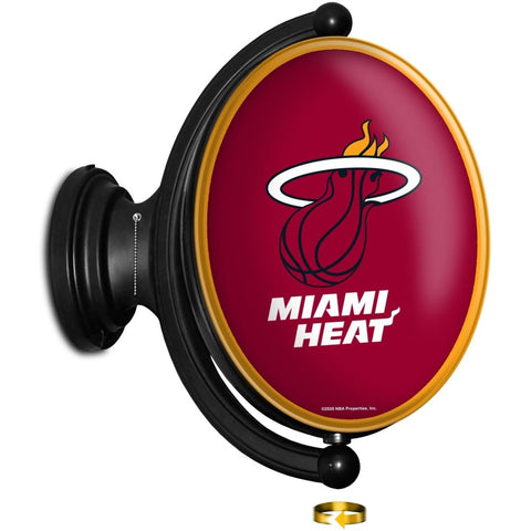 Miami Heat: Original Oval Rotating Lighted Wall Sign - The Fan-Brand