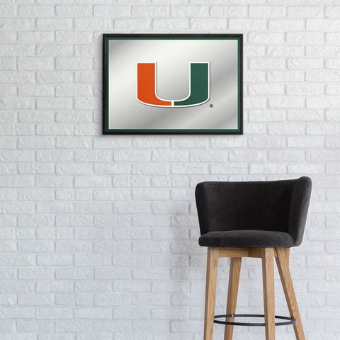 Miami Hurricanes: Framed Mirrored Wall Sign - The Fan-Brand