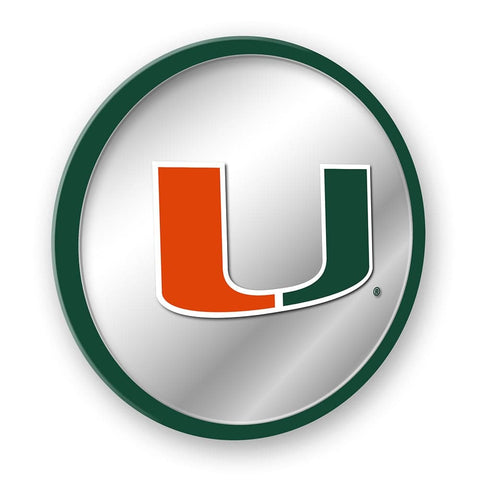 Miami Hurricanes: Mascot - Modern Disc Mirrored Wall Sign - The Fan-Brand