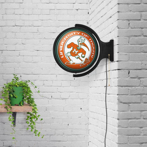 Miami Hurricanes: Mascot - Rotating Lighted Wall Sign - The Fan-Brand
