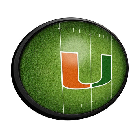 Miami Hurricanes: On the 50 - Oval Slimline Lighted Wall Sign - The Fan-Brand