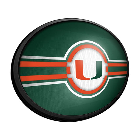 Miami Hurricanes: Oval Slimline Lighted Wall Sign - The Fan-Brand