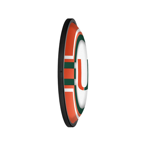 Miami Hurricanes: Oval Slimline Lighted Wall Sign - The Fan-Brand