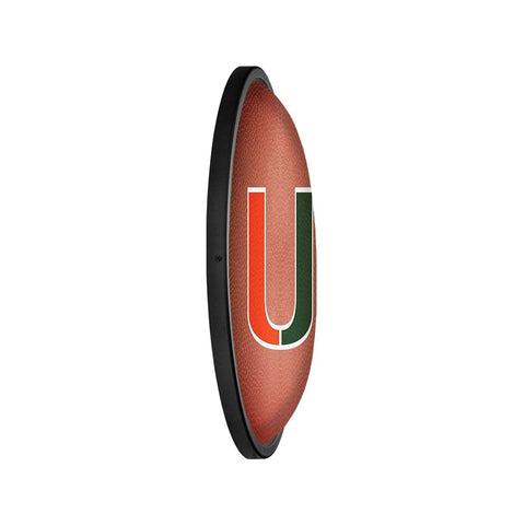 Miami Hurricanes: Pigskin - Oval Slimline Lighted Wall Sign - The Fan-Brand