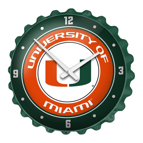 Miami Hurricans: Bottle Cap Wall Clock - The Fan-Brand