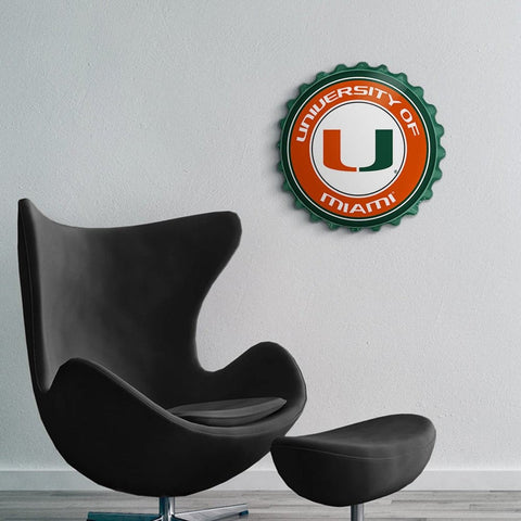 Miami Hurricans: Bottle Cap Wall Sign - The Fan-Brand