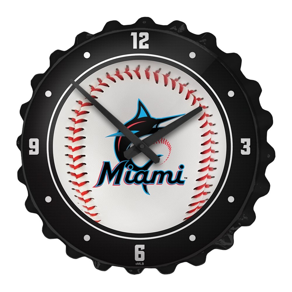Miami Marlins: Baseball - Bottle Cap Wall Clock - The Fan-Brand