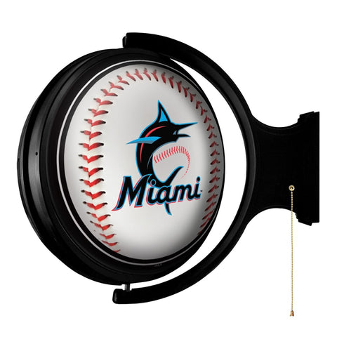 Miami Marlins: Baseball - Original Round Rotating Lighted Wall Sign - The Fan-Brand