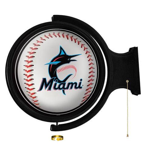 Miami Marlins: Baseball - Original Round Rotating Lighted Wall Sign - The Fan-Brand