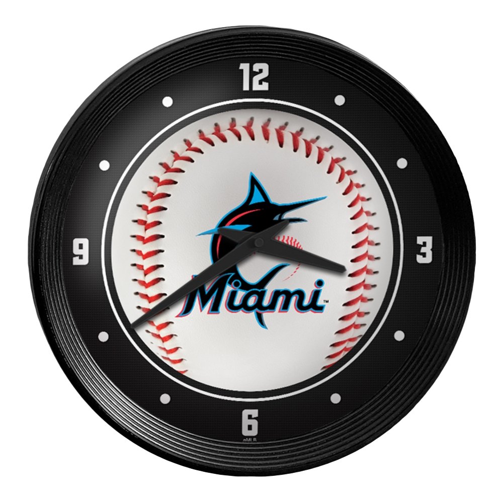 Miami Marlins: Baseball - Ribbed Frame Wall Clock - The Fan-Brand