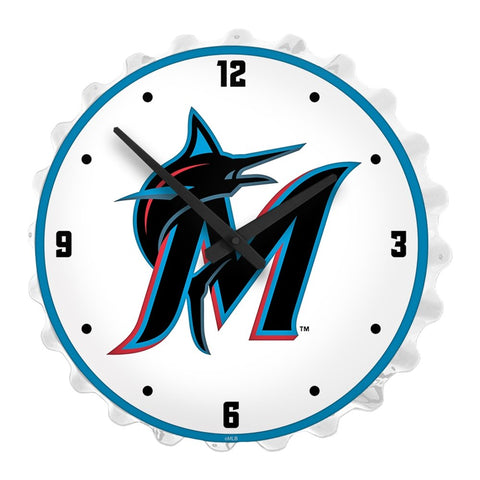 Miami Marlins: Bottle Cap Lighted Wall Clock - The Fan-Brand
