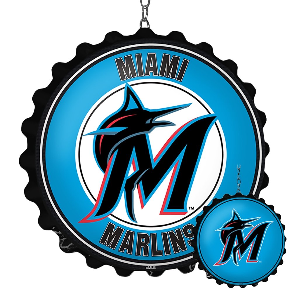 Miami Marlins: Double-Sided Bottle Cap Dangler - The Fan-Brand