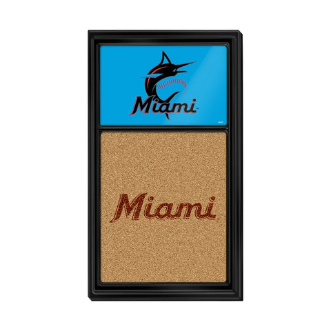 Miami Marlins: Dual Logo - Cork Note Board - The Fan-Brand