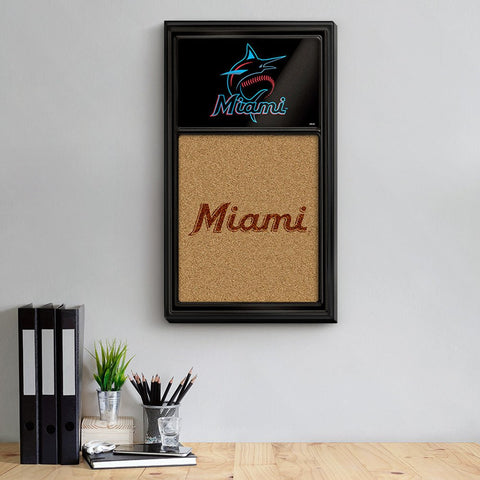 Miami Marlins: Dual Logo - Cork Note Board - The Fan-Brand