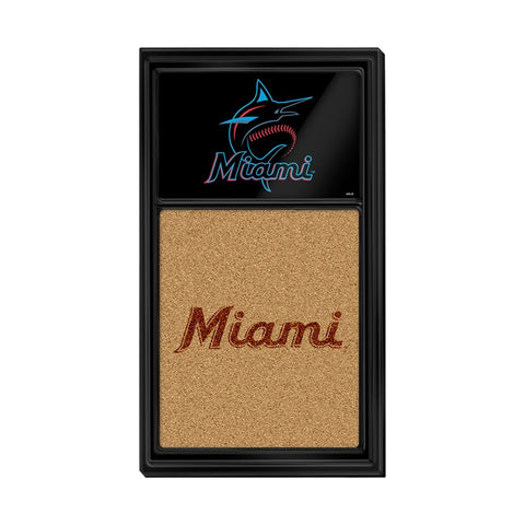 Miami Marlins: Dual Logo - Cork Note Board - The Fan-Brand