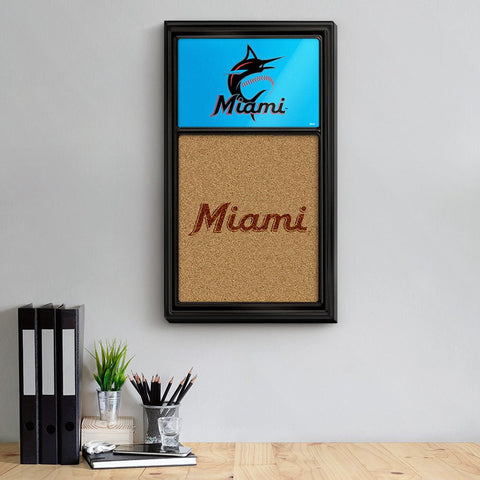 Miami Marlins: Dual Logo - Cork Note Board - The Fan-Brand