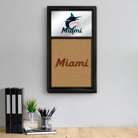 Miami Marlins: Dual Logo - Mirrored Dry Erase Note Board - The Fan-Brand