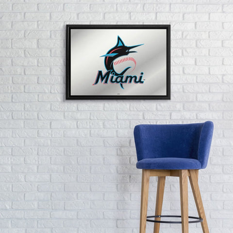 Miami Marlins: Framed Mirrored Wall Sign - The Fan-Brand