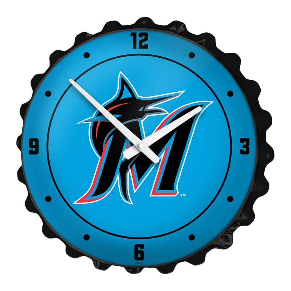 Miami Marlins: Logo - Bottle Cap Wall Clock - The Fan-Brand