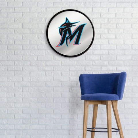 Miami Marlins: Logo - Modern Disc Mirrored Wall Sign - The Fan-Brand