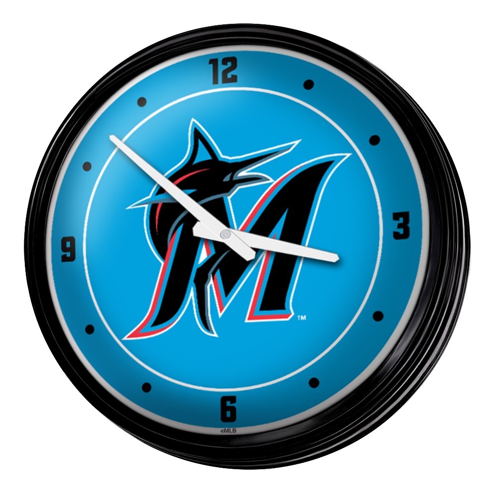 Miami Marlins: Logo - Retro Lighted Wall Clock - The Fan-Brand