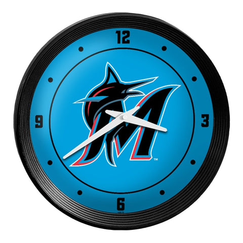 Miami Marlins: Logo - Ribbed Frame Wall Clock - The Fan-Brand