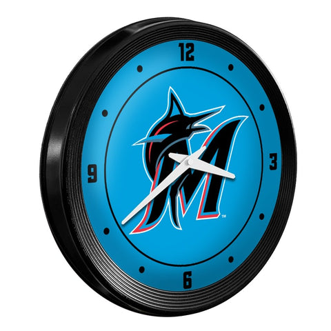 Miami Marlins: Logo - Ribbed Frame Wall Clock - The Fan-Brand