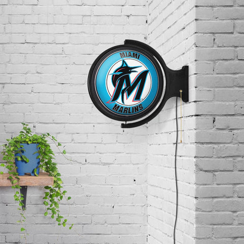 Miami Marlins: Original Round Rotating Lighted Wall Sign - The Fan-Brand
