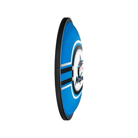 Miami Marlins: Oval Slimline Lighted Wall Sign - The Fan-Brand