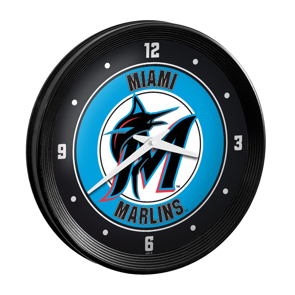 Miami Marlins: Ribbed Frame Wall Clock - The Fan-Brand
