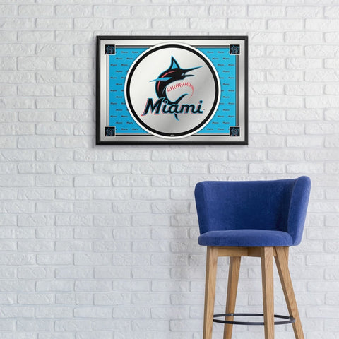 Miami Marlins: Team Spirit - Framed Mirrored Wall Sign - The Fan-Brand